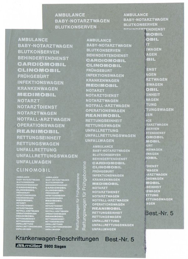 1508005 - KTW Beschriftungen - Weiß, 2 Bogen