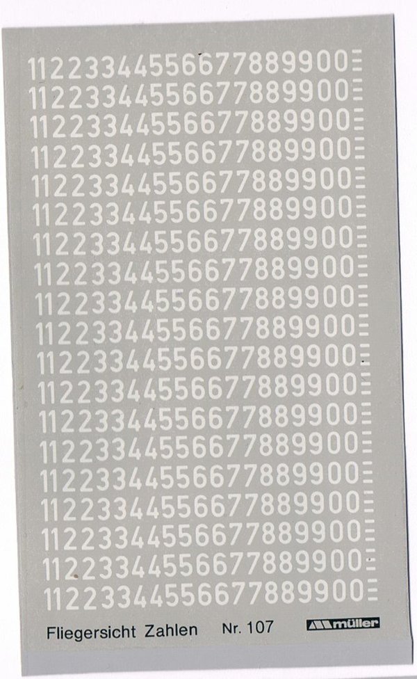 1508107 - Fliegersicht Zahlen 3,5 mm - Weiß