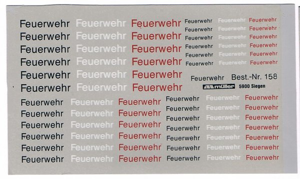 1508158 - Feuerwehr - Schwarz, Weiß u. Rot