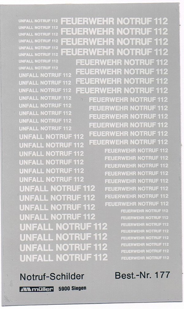 1508177 - Notruf 112 Schilder - Weiß