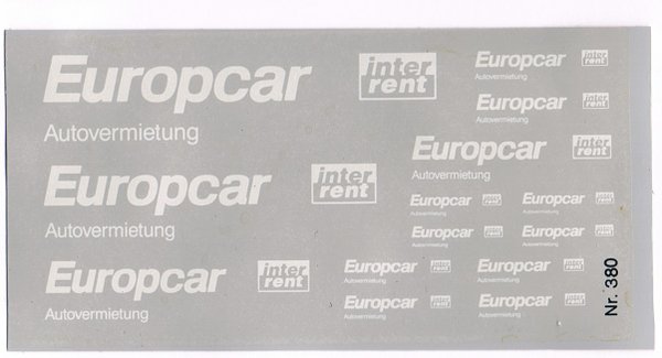1508380 - Europcar Beschriftungen - Weiß